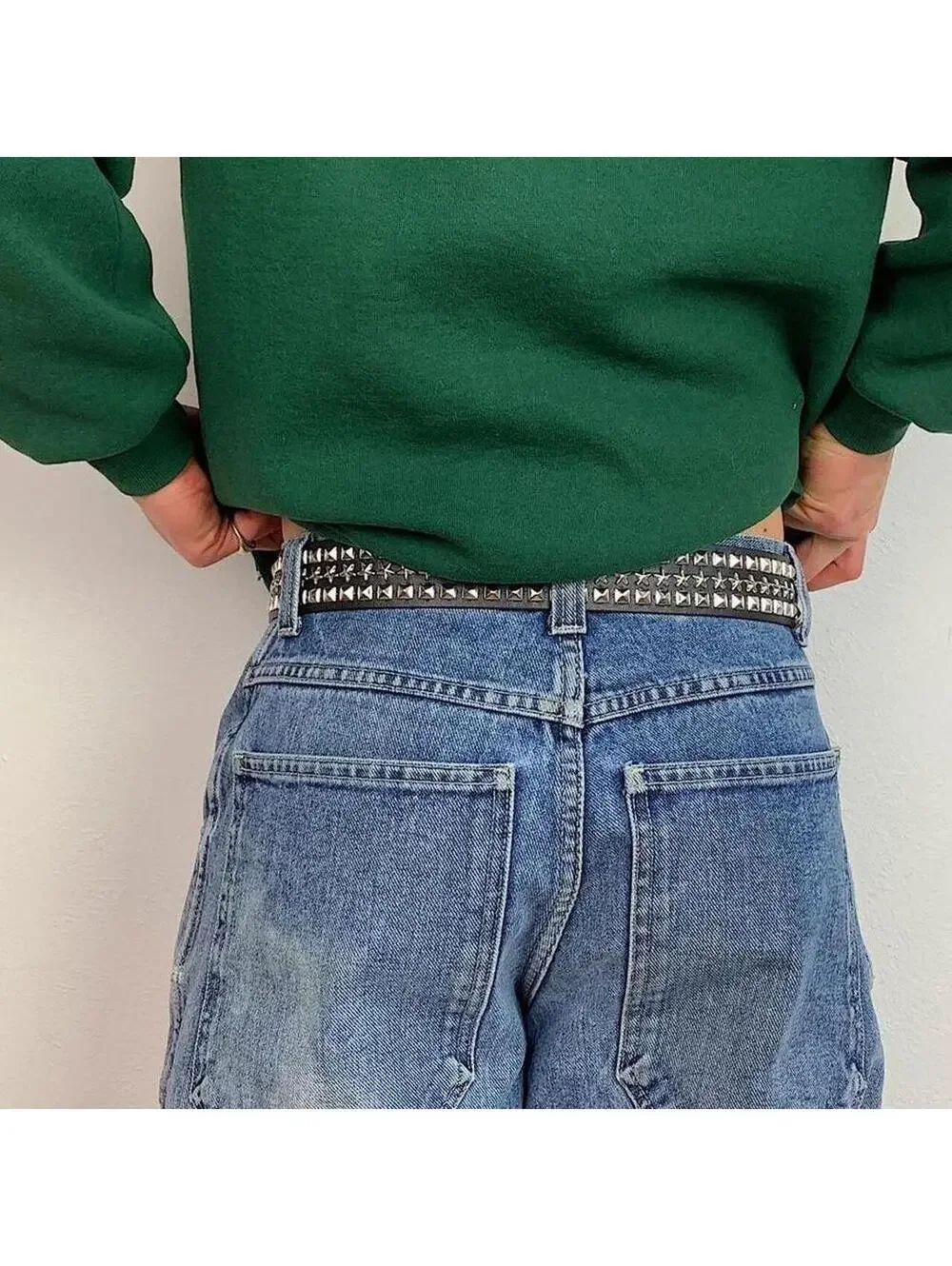 Star studded black and silver belt